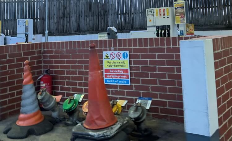 Petrol station pumps