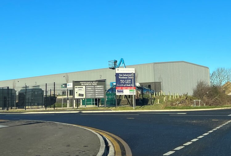 Entrance to warehouse units in countryside Warehouse units in countryside