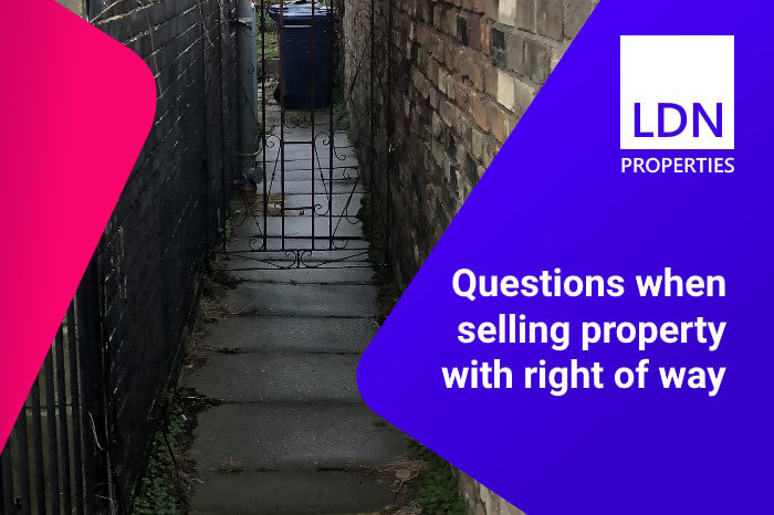 Questions when selling property with right of way - section header Questions when selling property with right of way