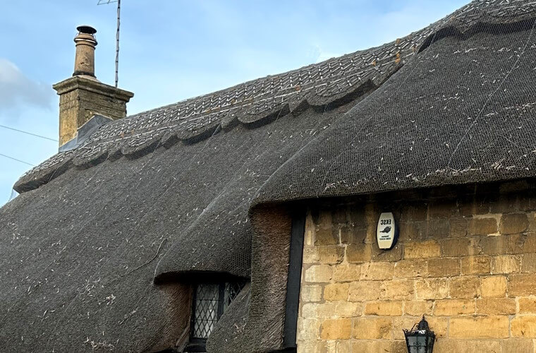 Large house with a thatched roof House with thatched roof