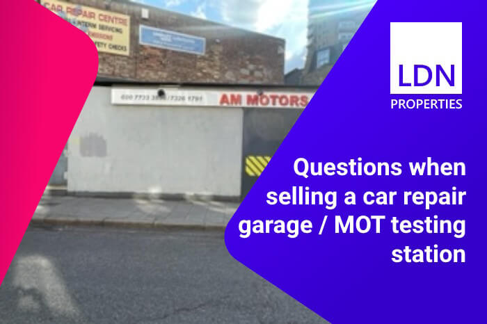 Questions when selling a car repair garage