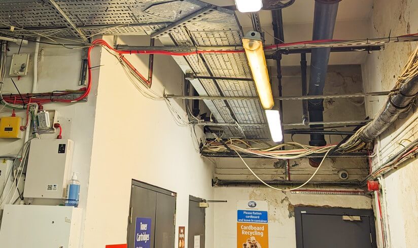 Basement in a flooded property