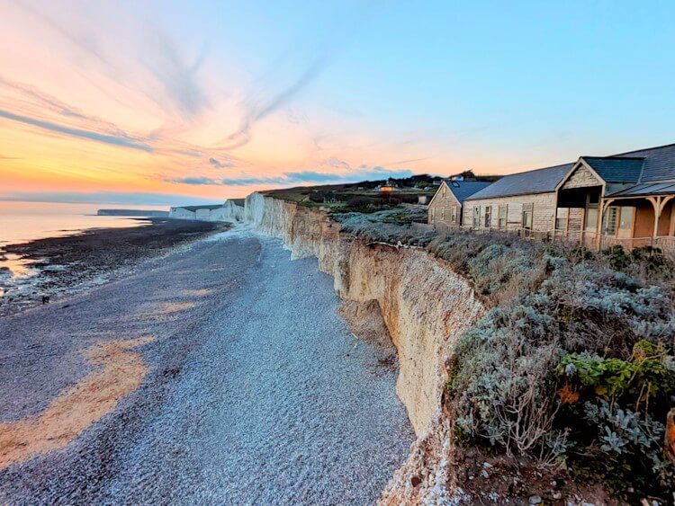 Houses near cliff edge Houses near cliff edge