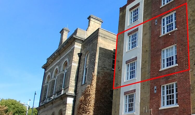 Selling a duplex flat shown with a red line Selling a duplex flat