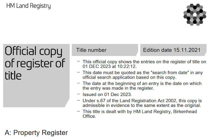 Defective title - document Defective title Land Registry Document