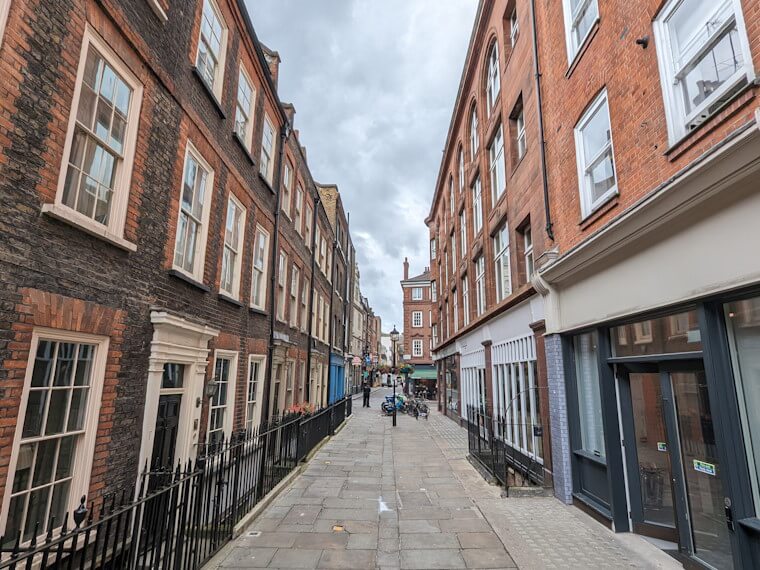 Houses in Soho on Meard Street Houses in Soho on Meard Street