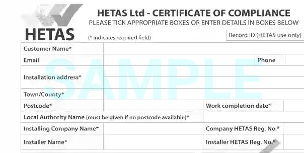HETAS certificate - sample HETAS certificate - sample